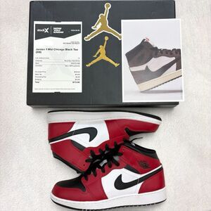 Air Jordan 1 Mid Chicago Red Black White Size 7Y Womens 7.5-8 Clean